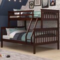 Mission Twin / Full Bunk Bed in Cappuccino