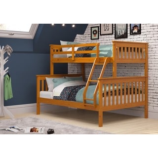 Mission Twin / Full Bunk Bed in Honey
