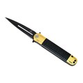 Defender Black and Gold 8-inch Folding Knife with Clip
