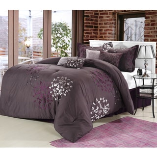 Cheila Plum 8-piece Comforter Set 