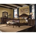 King-size 'Corondo' 4-piece Wood/ Leather Bedroom Set