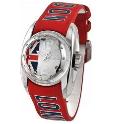 Chronotech Kids' Silver Dial Red Leather Date Quartz Watch
