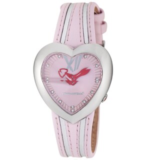 Chronotech Children's Pink Dial Heart Shaped Leather Quartz Watch