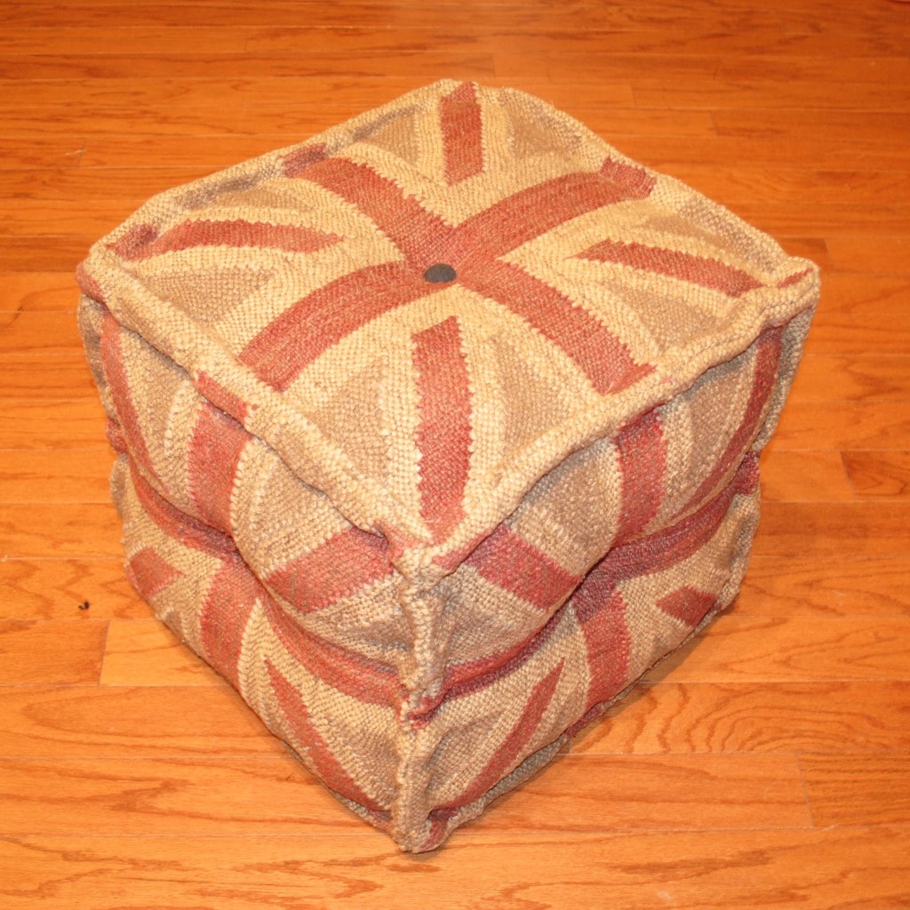 Handmade Kilim Upholstered Puff Ottoman (India) Overstock Shopping