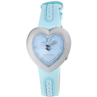 Chronotech Children's Heart Shaped Light Blue Dial Leather Quartz Watch