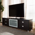 Botticelli Brown Modern TV Stand with Frosted Glass Door