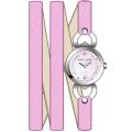 Mila Schon Children's Pink Mother of Pearl Dial Crystal Leather Quartz Watch