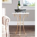 Safavieh Hidden Treasures White Granite Brass Accent Table