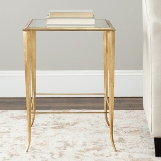 Hidden Treasures Glass Top Brass Accent Table