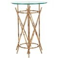 Safavieh Hidden Treasures Glass Top Brass Accent Table