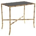 Safavieh Hidden Treasures Black Mirrored Glass Gold Accent Table