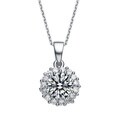 High-polish Sterling Silver and Round-cut Cubic Zirconia Necklace
