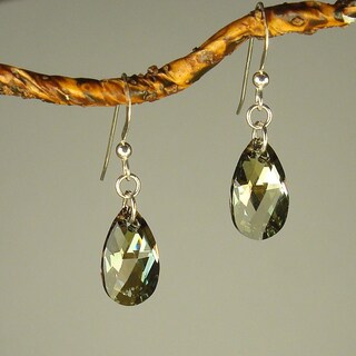 Jewelry by Dawn Sterling Silver Crystal Bronze Pear Earrings