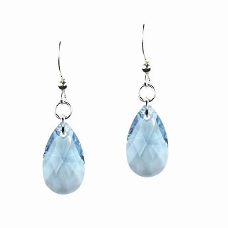 Jewelry by Dawn Sterling Silver Teardrop Aquamarine Crystal Pear Earrings