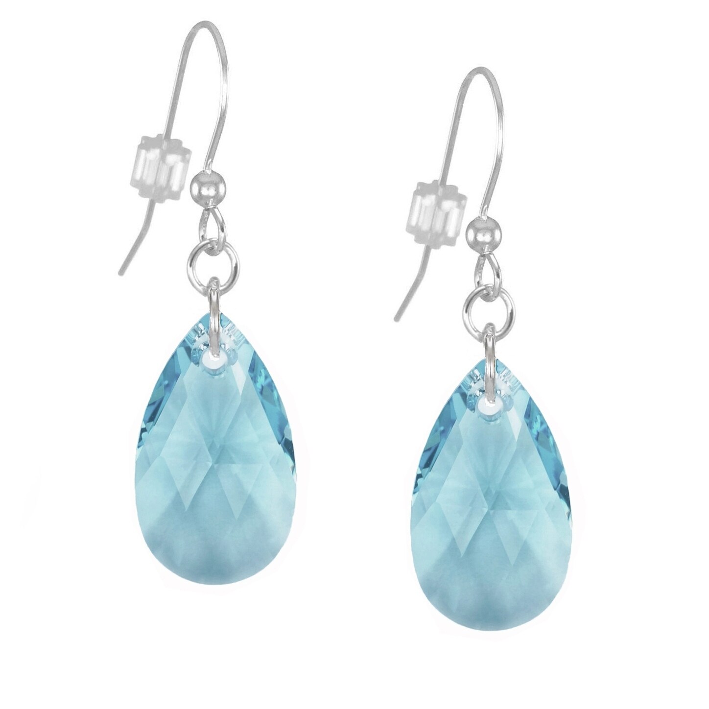 Jewelry by Dawn Sterling Silver Aquamarine Crystal Pear Earrings Today