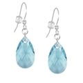 Jewelry by Dawn Sterling Silver Aquamarine Crystal Pear Earrings