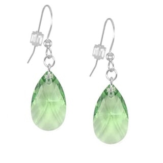 Jewelry by Dawn Sterling Silver Crystal Green Pear Earrings