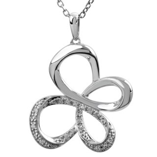 Jessica Simpson Silver Diamond Accent Butterfly Necklace