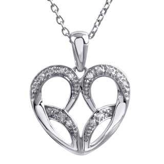 Jessica Simpson Silver Diamond Accent Heart Necklace