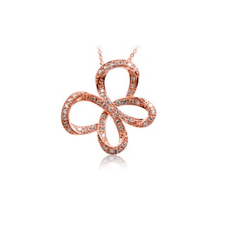 Jessica Simpson 10k Rose Gold 1/2ct TDW Diamond Butterfly Pendant