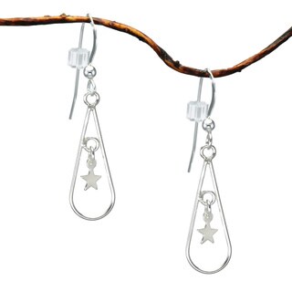 Jewelry by Dawn Sterling Silver Teardrop Earrings With Stars