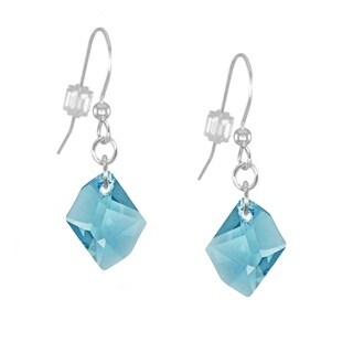 Jewelry by Dawn Sterling Silver Earrings With Aquamarine Crystal Cosmic
