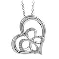 Jessica Simpson Sterling Silver Diamond Accent Butterfly Heart Necklace