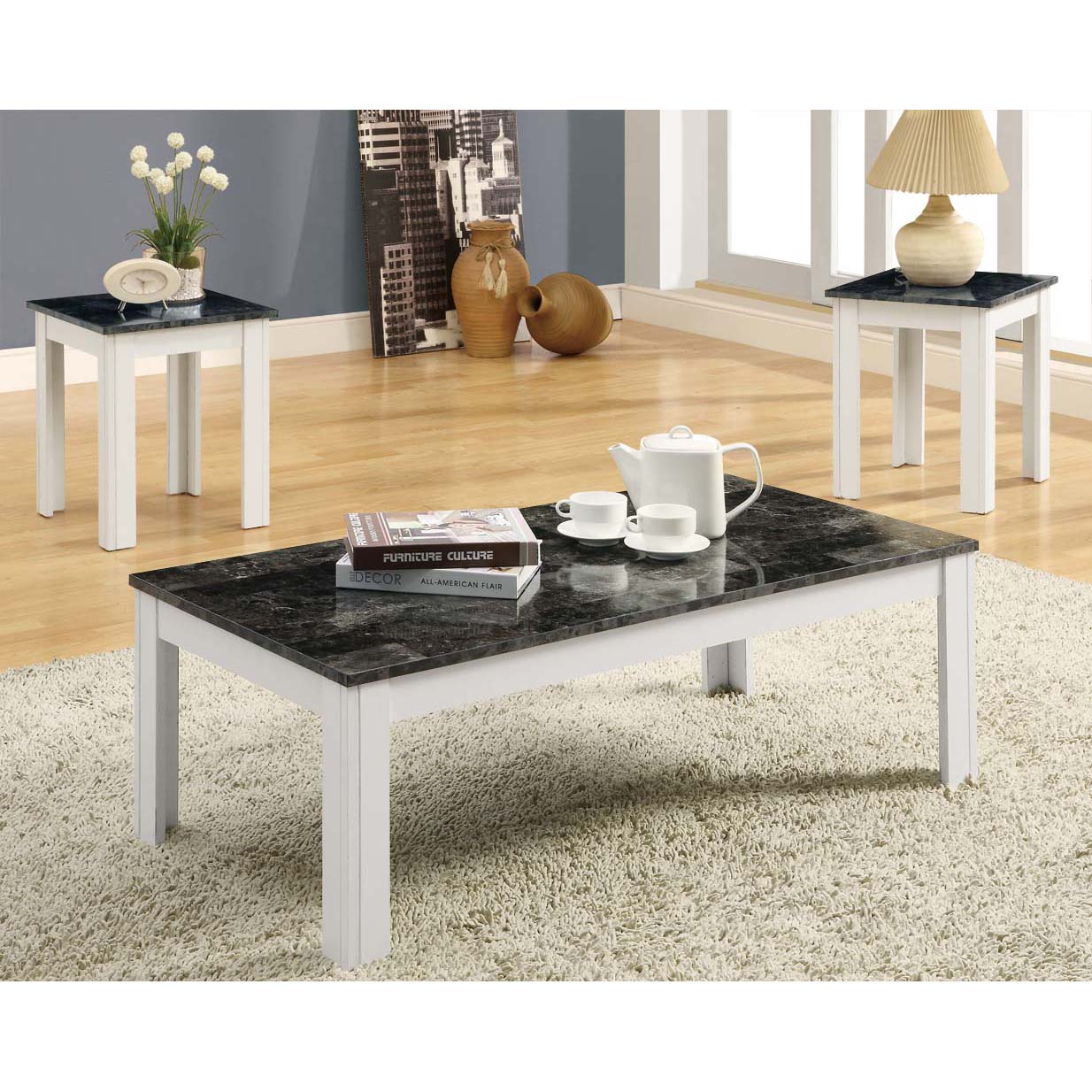 Marble Living Room Table Set