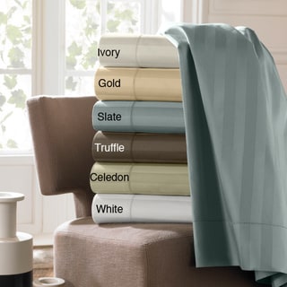 Damask Stripe Rayon from Bamboo/Organic Cotton 400 Thread Count Queen-size Sheet Set