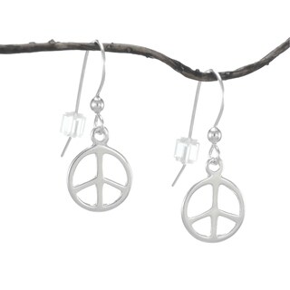 Jewelry by Dawn Sterling Silver Peace Sign Dangle Hook Earrings