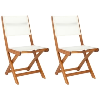 Safavieh Outdoor Living Brown Acacia Wood Folding Side Chairs (Set of 2)