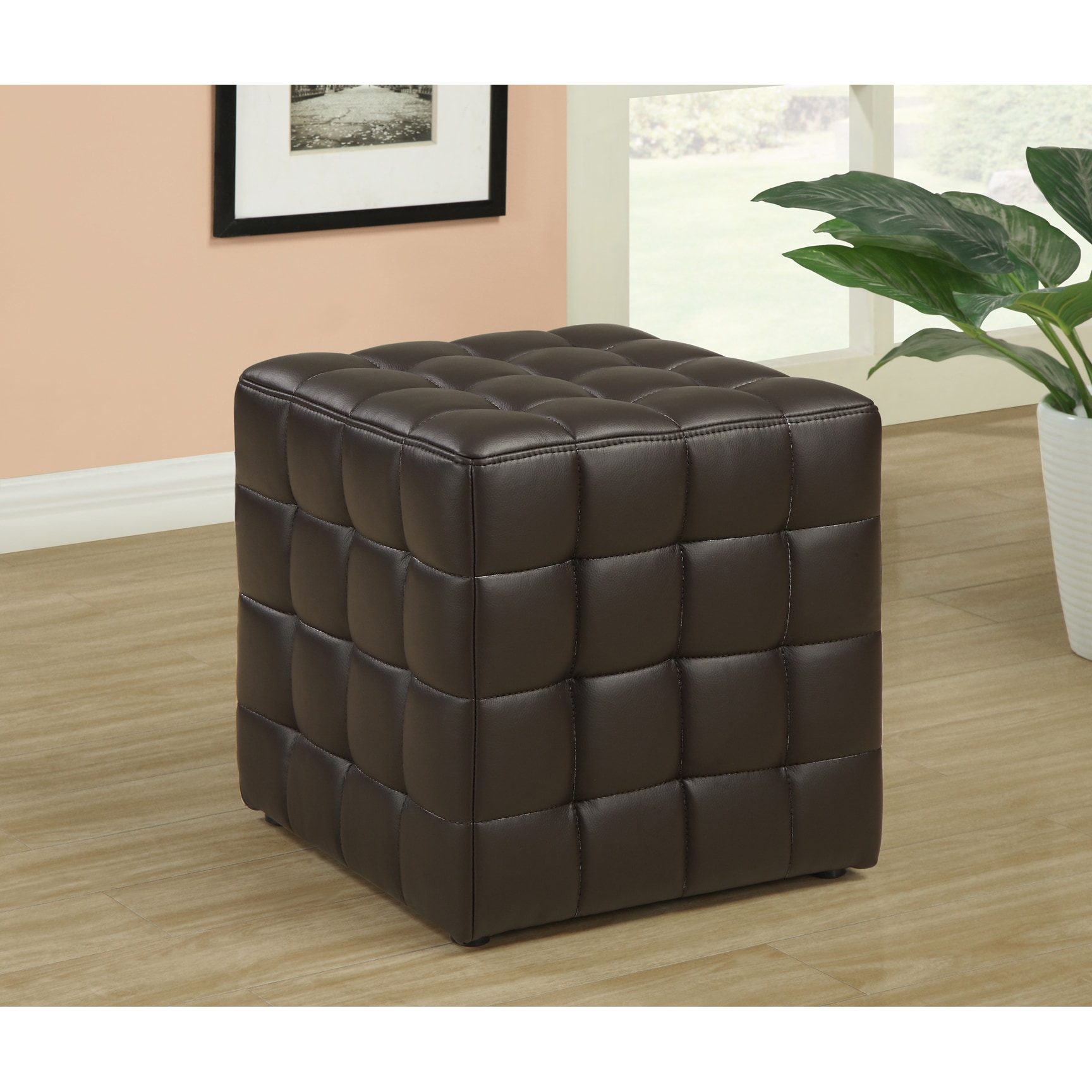 Dark Brown LeatherLook Ottoman 14354955 Shopping