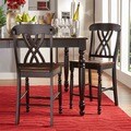 TRIBECCA HOME Mackenzie 24-Inch Black Counter Height Stool (Set of 2)