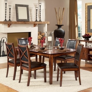 Find Shop TRIBECCA HOME Frisco Bay Burnished Oak Transitional 7-piece Dining Set