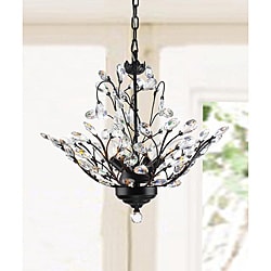 Holly 4 Light Antique Copper Crystal Leaves Chandelier  14359522 