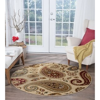 Infinity Collection Ivory Area Rug (5'3 Round)