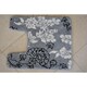 Memory Foam Grey Floral Contour Bath Mat