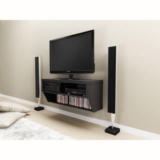 Series 9 Designer Collection Black 42-inch Wide Wall Mounted AV Console