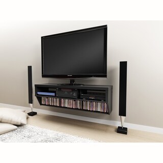 Series 9 Designer Collection Black 58-inch Wide Wall Mounted AV Console
