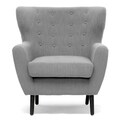 Moretti Light Grey Linen Modern Club Chair