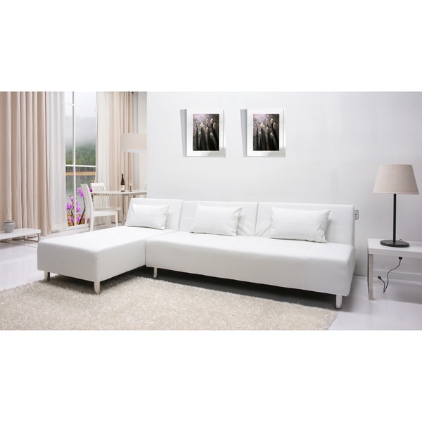 Atlanta White Convertible Sectional Sofa Bed