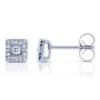 Annello 10k White Gold 1/6ct TDW Multi Stone Princess Diamond Earrings (H-I, I1-I2)