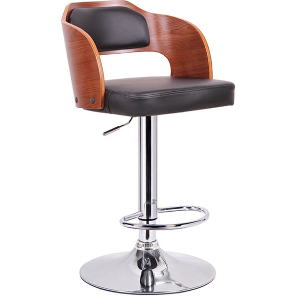 Sitka Walnut and Black Modern Bar Stool 14366749