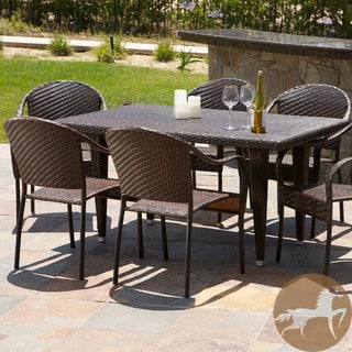 Christopher Knight Home Zumba PE Wicker 7-piece Outdoor Dining Set
