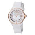 Stuhrling Original Women's Atlantis Quartz Ceramic Rubber Strap Watch