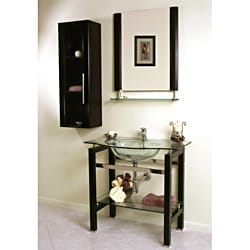 Huge Selection Transparent Tempered Glass Lavatory Console