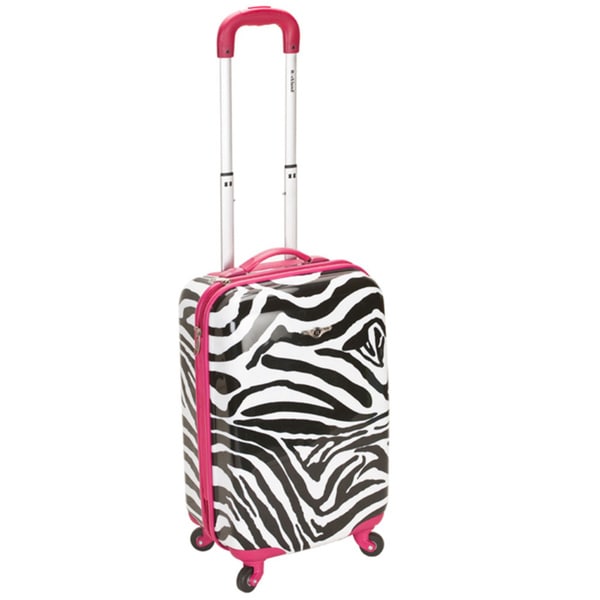 Rockland Designer Pink Zebra 20inch Lightweight Hardside Spinner Carry