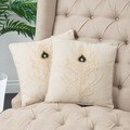 Christopher Knight Home Light Brown Embroidered Pillows (Set of 2)