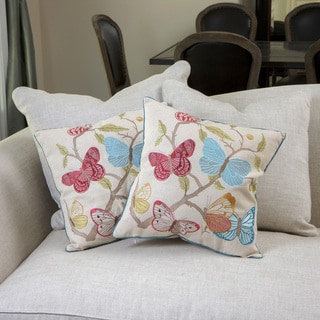Find Shop Butterfly Flowers Pillows (Set of 2)