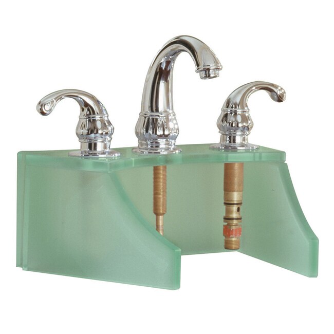 Tempered Glass Frosted Green Faucet Stand